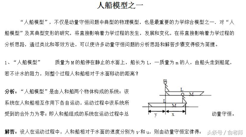 高中物理总复习经典物理模型归纳人船模型之一