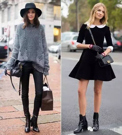 粗跟英伦风复古短靴怎么搭配,搭配短靴穿出时髦复古风格