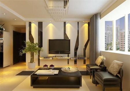 惊艳的客厅背景墙,小户型客厅装修图电视背景墙