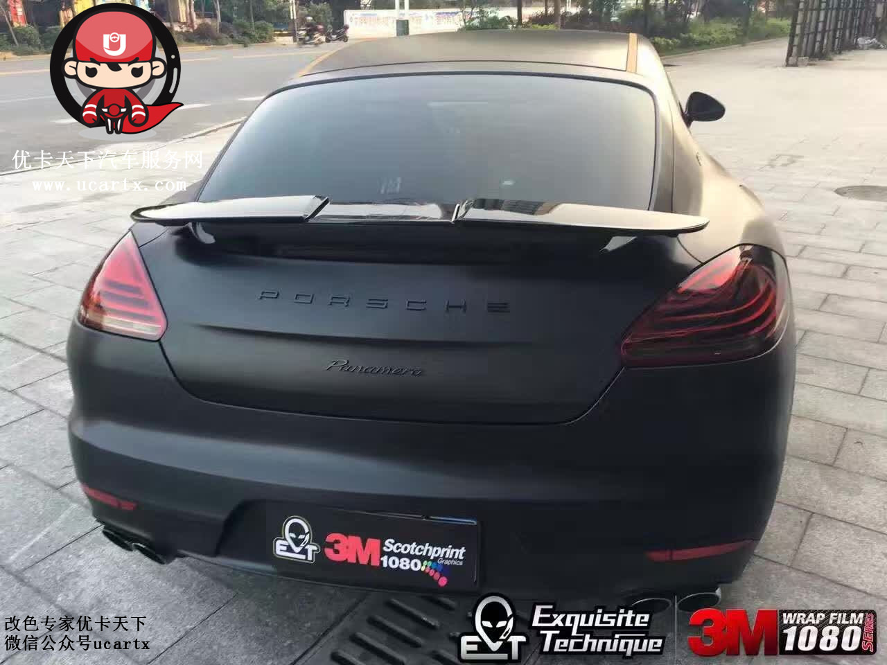 保时捷panamera装贴高亮水晶白,保时捷panamera迷彩贴膜