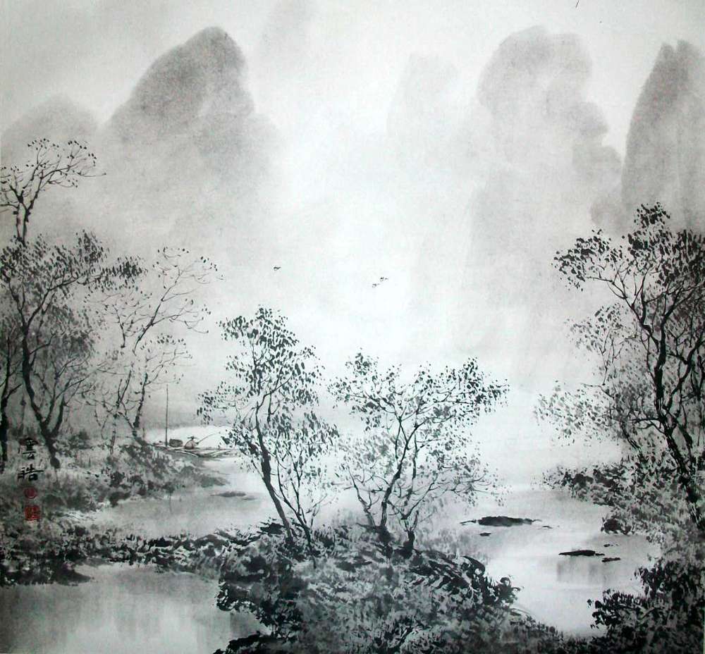水墨山水画欣赏大全,水墨山水画欣赏贾又福