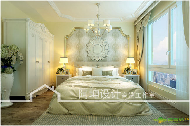 温暖的欧式装修,温莎郡83平样板间