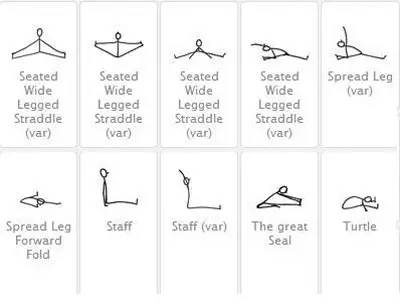 瑜伽小人体式画法教学,如何画瑜伽体式小人