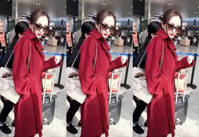 杨紫街拍和杨幂撞衫,街拍女王杨幂最新机场造型