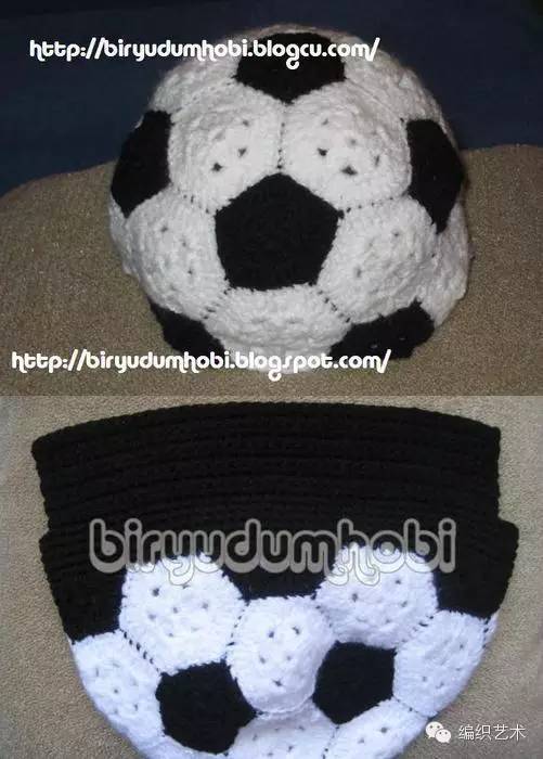 新款堆堆帽钩针图解,毛线钩针足球挂件文字图解