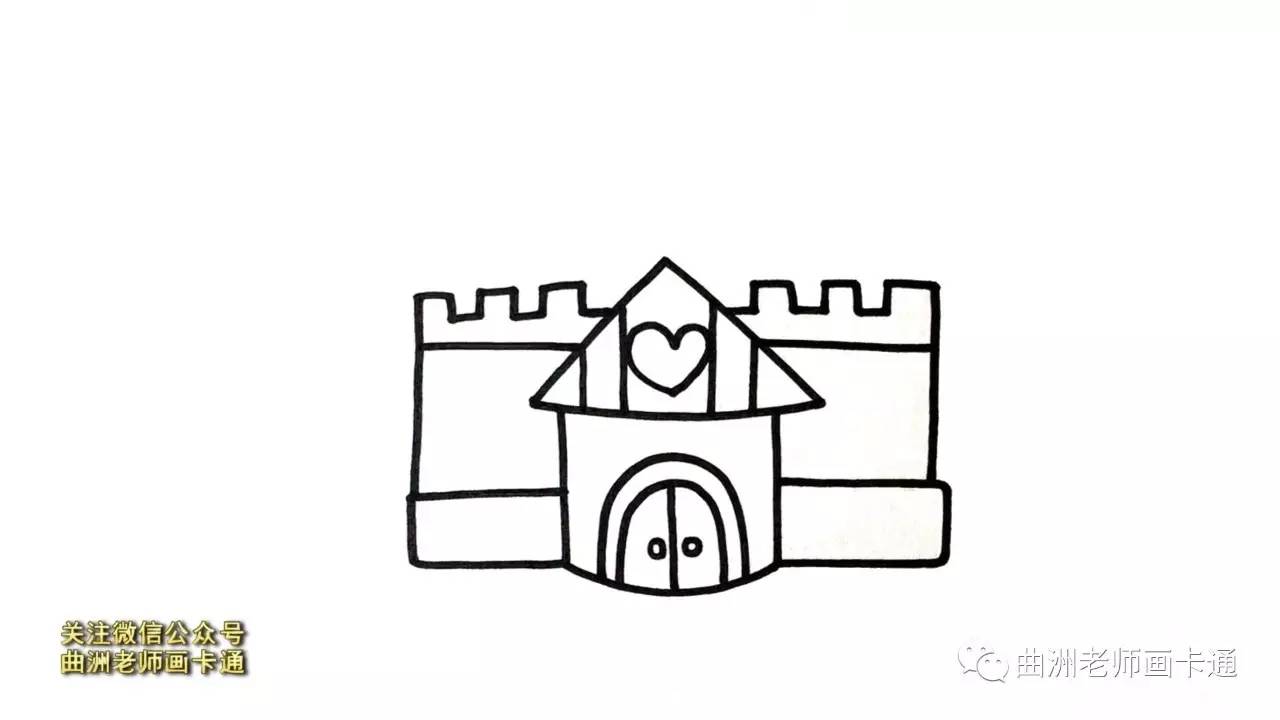漂亮的城堡儿童简笔画,糖果公主城堡怎么画简笔画