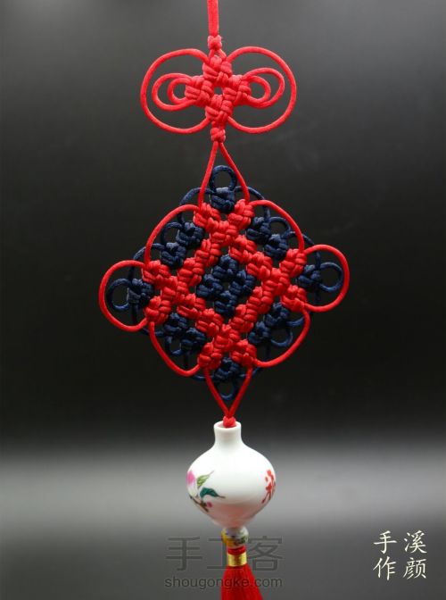 幻彩绳结编织,手绳编织平结双色