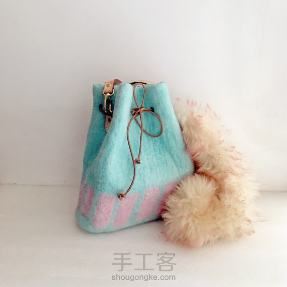 马卡龙撞色包包,马卡龙毛绒包