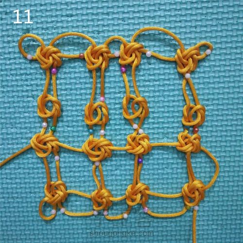 幻彩绳结编织,手绳编织平结双色