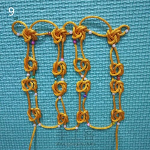 幻彩绳结编织,手绳编织平结双色