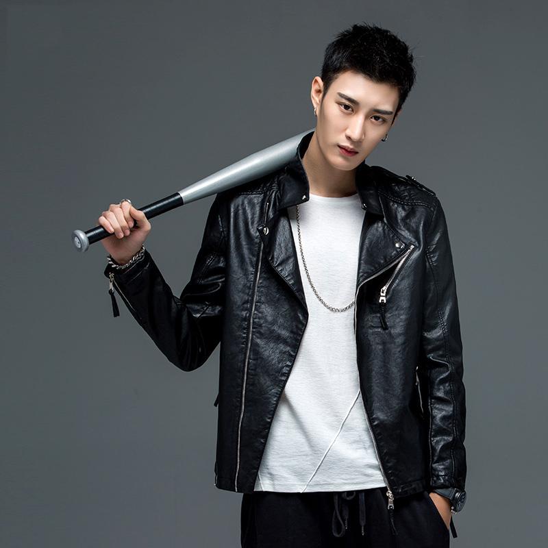 小版型男式加绒皮衣,型男时髦皮衣成熟帅气提升魅力