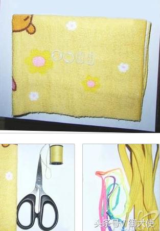 毛巾手工创意动物,自制狗狗三角式背带