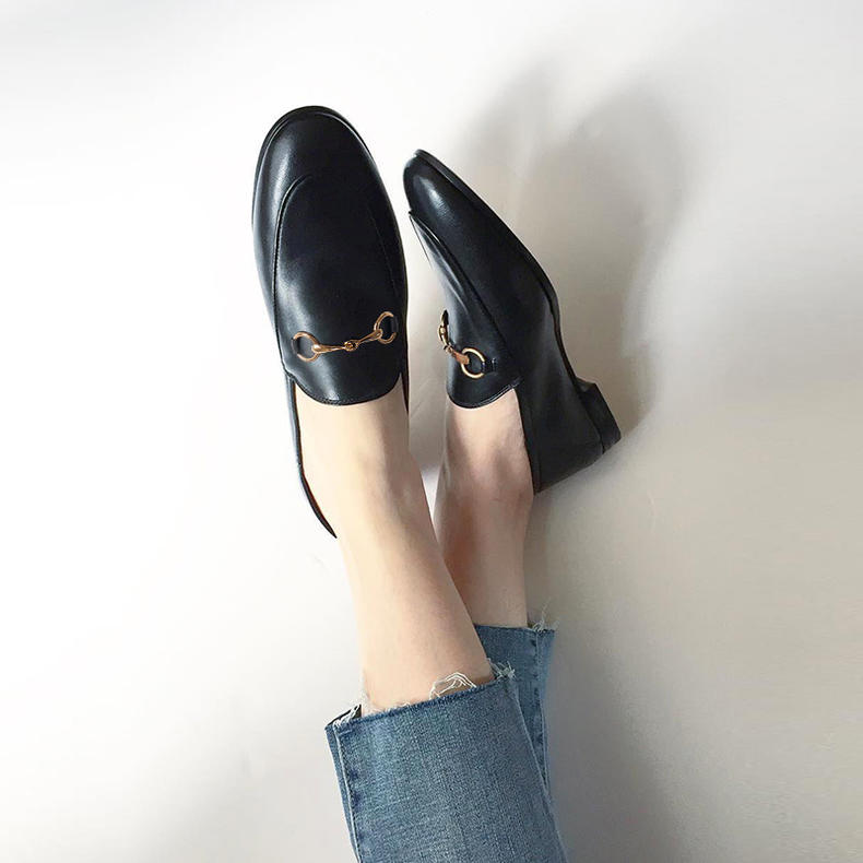 188软牛皮复古气质低跟单鞋女,女单鞋新款2022爆款气质单鞋