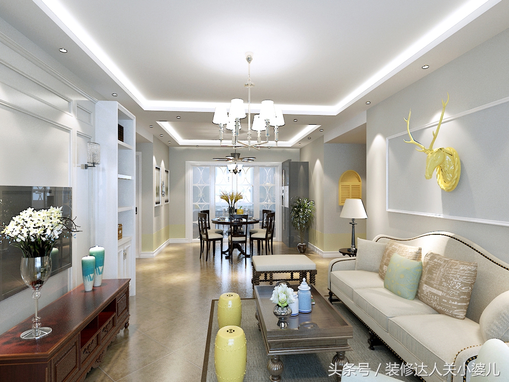 沈阳轻奢风格装修效果图,中航城两河流域装修