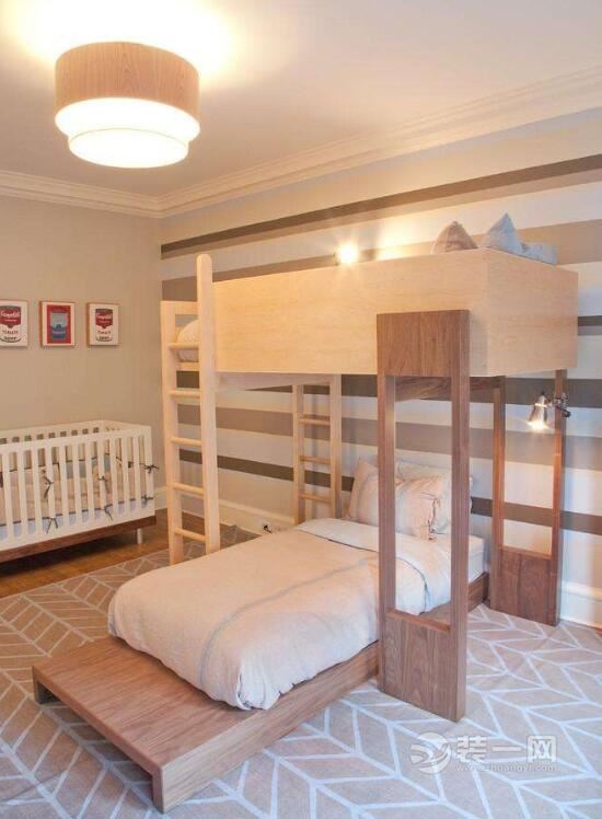 儿童房高低床和衣柜设计,儿童高低床尺寸标准是多少