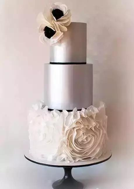 翻糖结婚十周年蛋糕,婚礼翻糖蛋糕ins