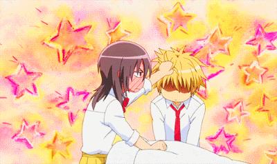 《会长是女仆大人》里面男主女主撒狗粮GIF，你能全都吃下吗？