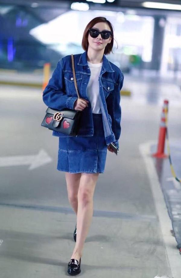 张翰热巴娜扎红裙撞衫,撞衫牛仔外套