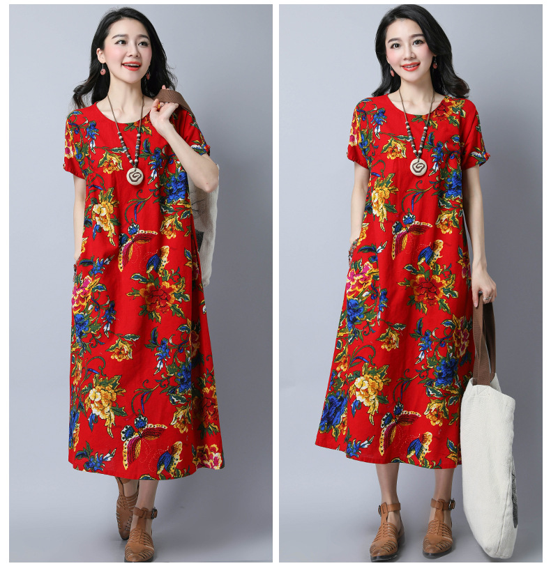 充满韵味，让人向往的民族风棉麻长裙