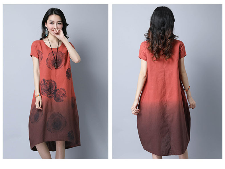 充满韵味，让人向往的民族风棉麻长裙