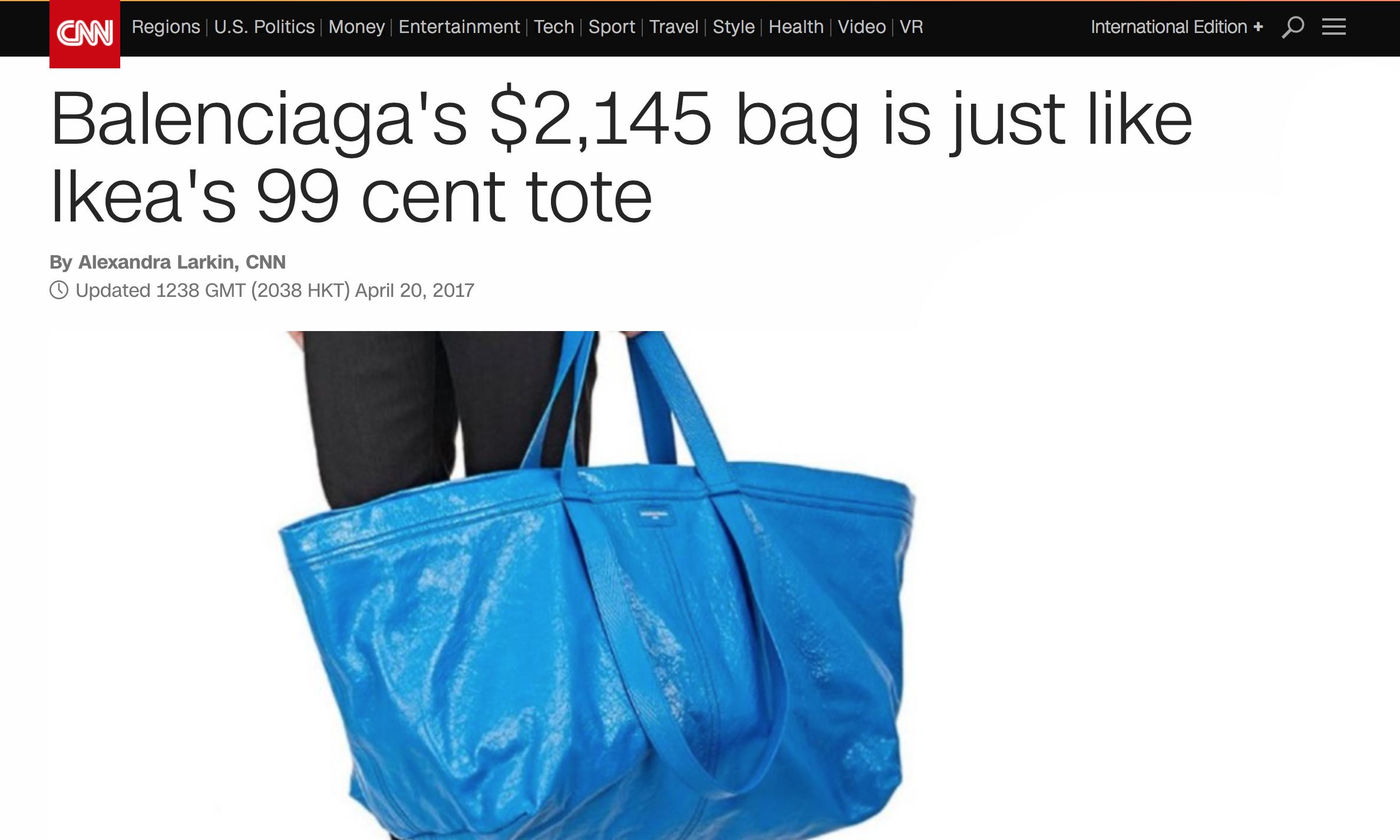 宜家蓝色小购物袋,类似宜家购物袋的奢侈品袋子