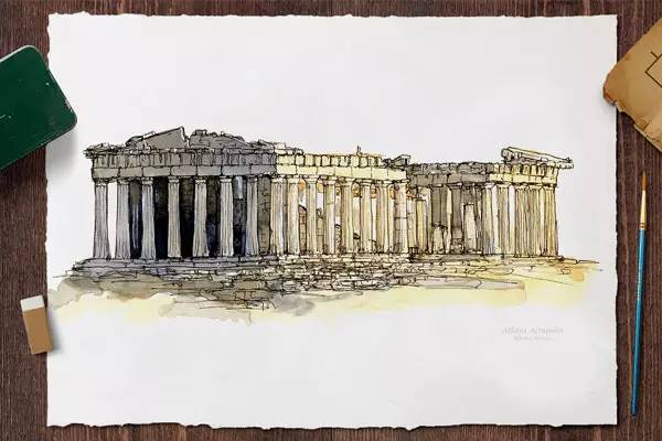 世界十大建筑画在一幅画里,中国顶级建筑水彩画