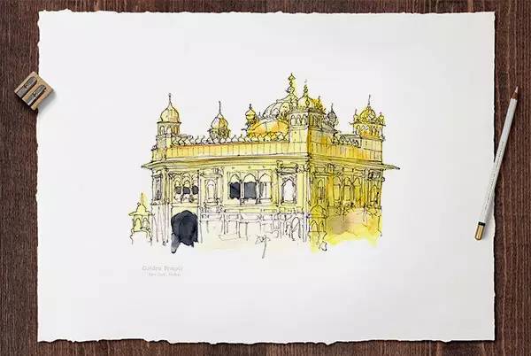 世界十大建筑画在一幅画里,中国顶级建筑水彩画