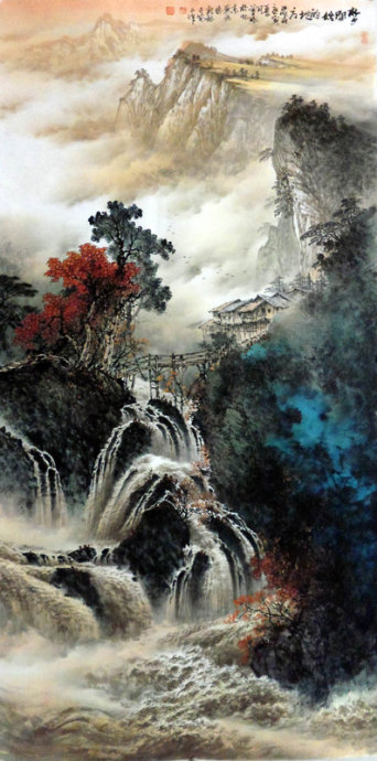 最新曾刚彩墨山水画技法,曾刚彩墨山水技法教学宝典