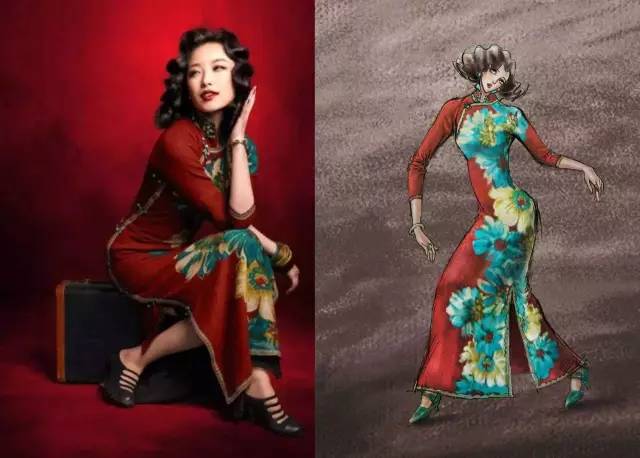 金陵十三钗玉墨旗袍造型,复古旗袍妆金陵十三钗