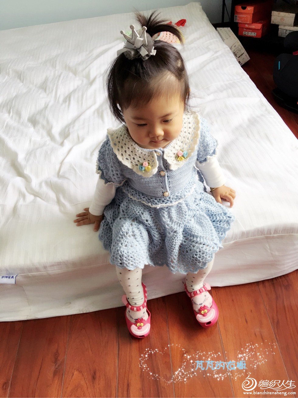 儿童钩针公主裙教程,儿童泡泡袖钩针裙小红书款