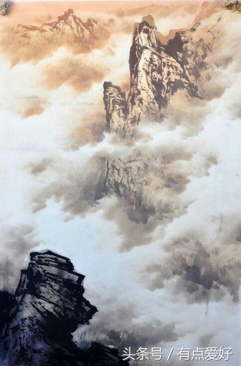 曾刚山水画山石染色方法,曾刚画山石的笔是什么毛笔