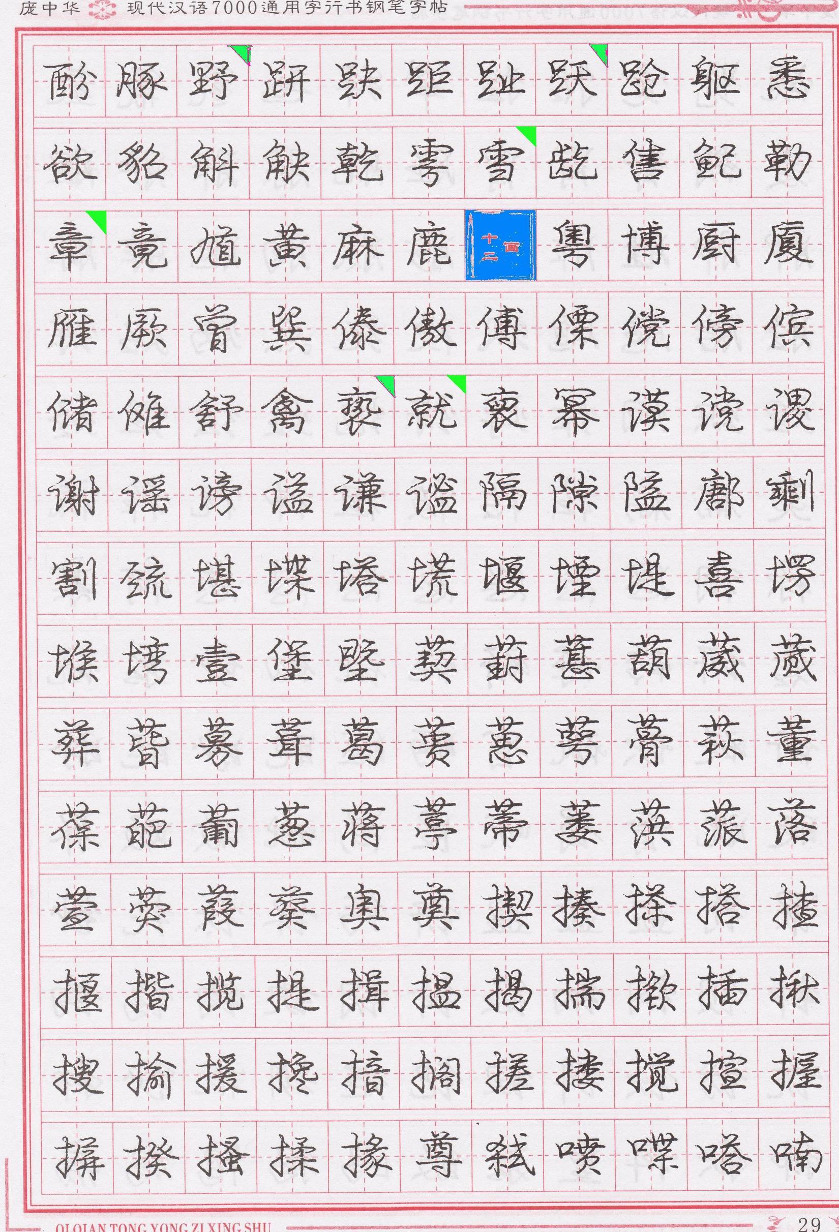 庞中华写得最好的钢笔行书,庞中华行书钢笔字帖官方旗舰店