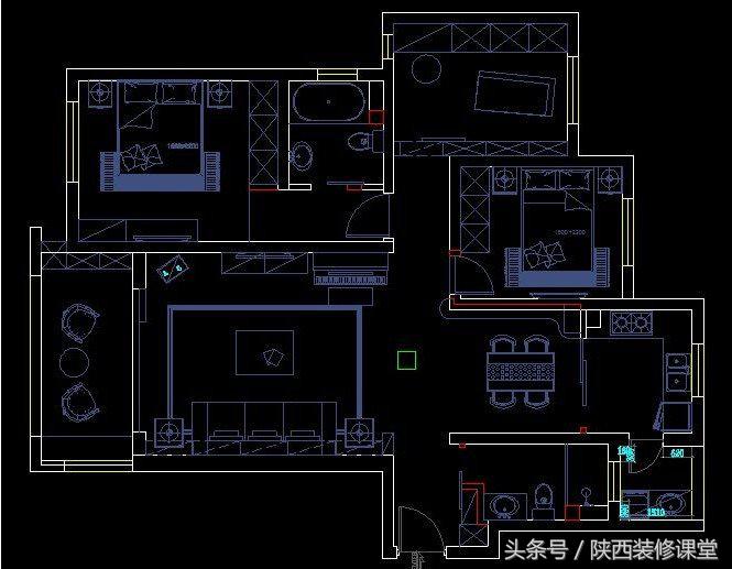 现代简约三房二厅效果图,现代风三房两厅简约大气风格