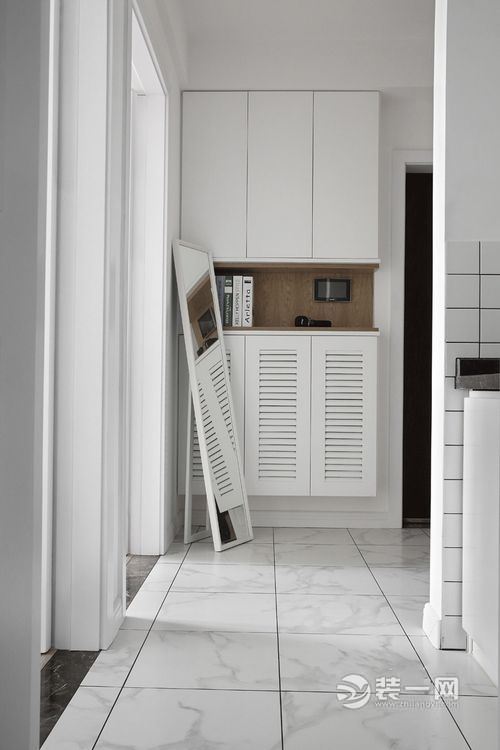 设计费5000元苏州景山*瑰园玫**87㎡北欧风格三居设计案例实景图，厨房门的设计比较有个性！