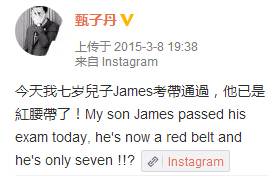 甄子丹儿子跆拳道红带,张晋被女儿“甜蜜家暴”,功夫二代太厉害