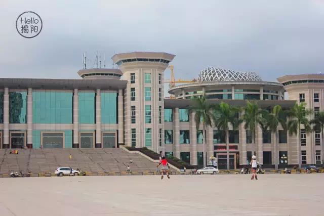 揭阳揭阳楼航拍,揭阳文化中心