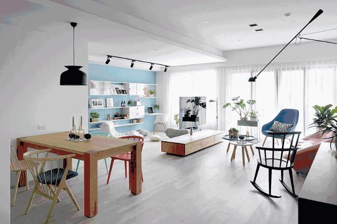 360度旋转电视墙效果图,宜家风格装修电视墙