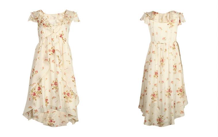 小花裙连衣裙中长款,小白裙连衣裙高端大气上档次