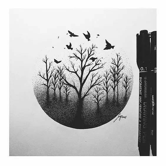 针管笔入门手绘1000例临摹图,针管笔手绘初学者