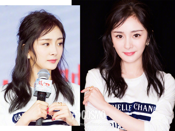 杨幂同款八字卷刘海教程,杨幂同款发型法式刘海