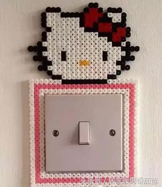 大家一起做手工,拼豆豆简单作品