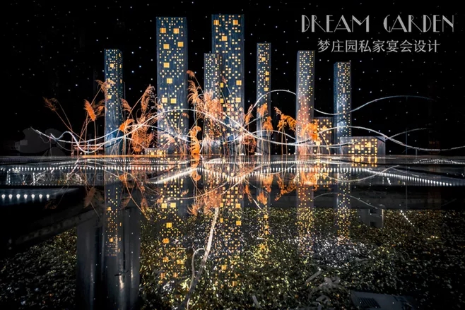 户外婚礼场景布置效果图,红色系婚礼户外布置场景