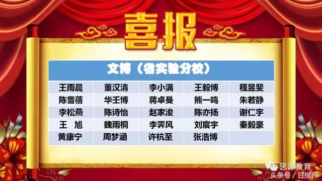 思源学校今年小升初试卷,喜报小升初