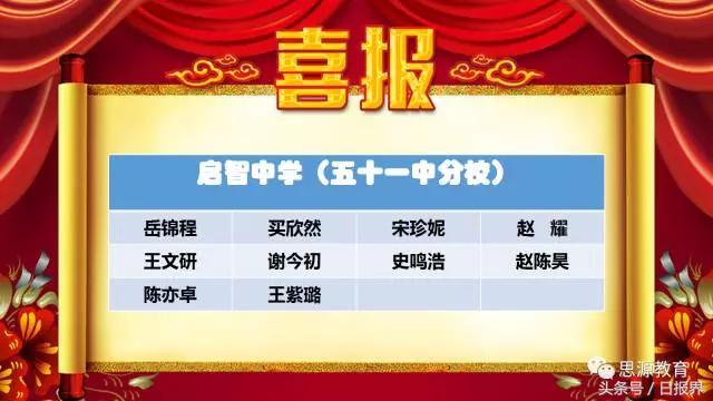 思源学校今年小升初试卷,喜报小升初