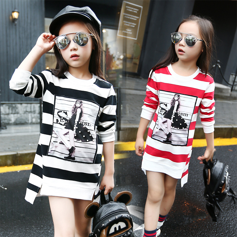 女童t恤夏中大童时尚,儿童t恤女童时尚