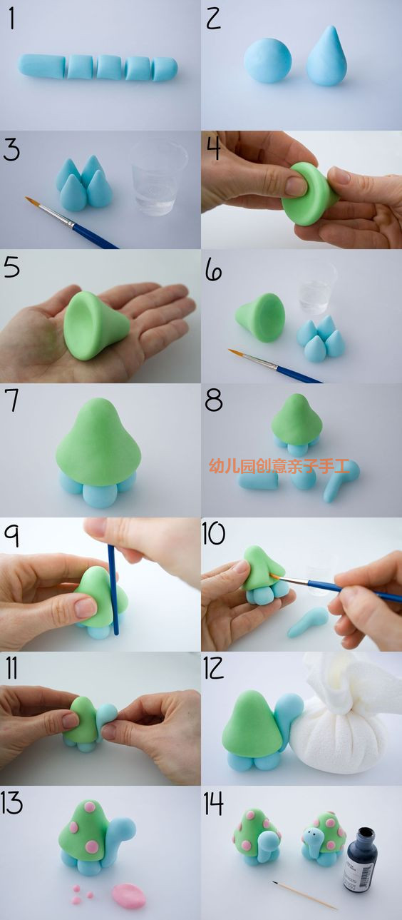 幼儿园超轻粘土手工大全：蝴蝶结维尼小熊等，唯美可爱风附教程