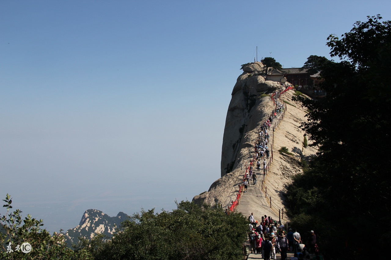 西岳华山旅游登山路线图,徒步爬西岳华山共多少台阶