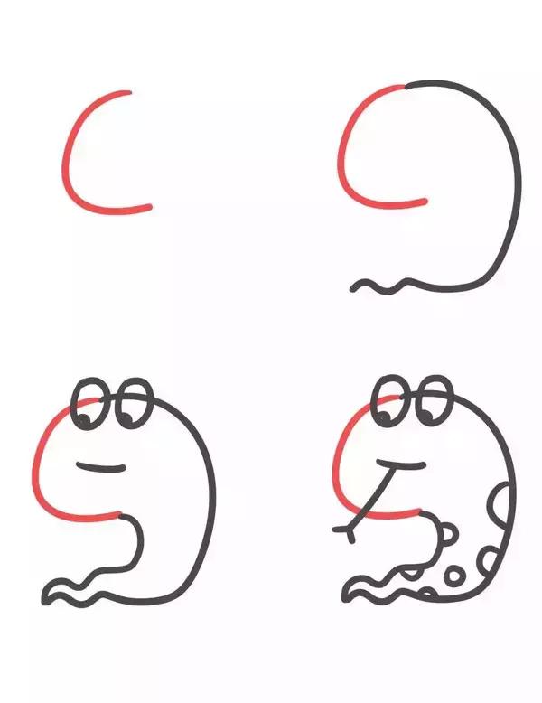 6-12岁儿童绘画简笔画小动物,26个英文字母小写简笔画