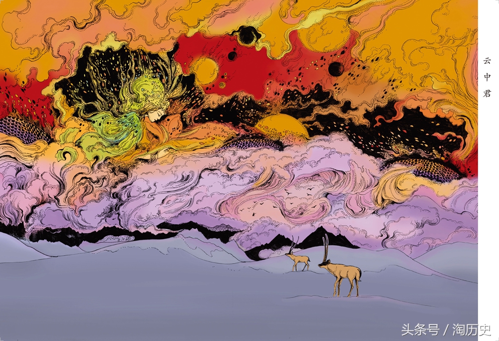 90插画师以200幅作品绘制诗经,最美楚辞的插画