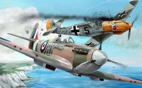 德军轰炸英国飞机,一架护航战机被击落